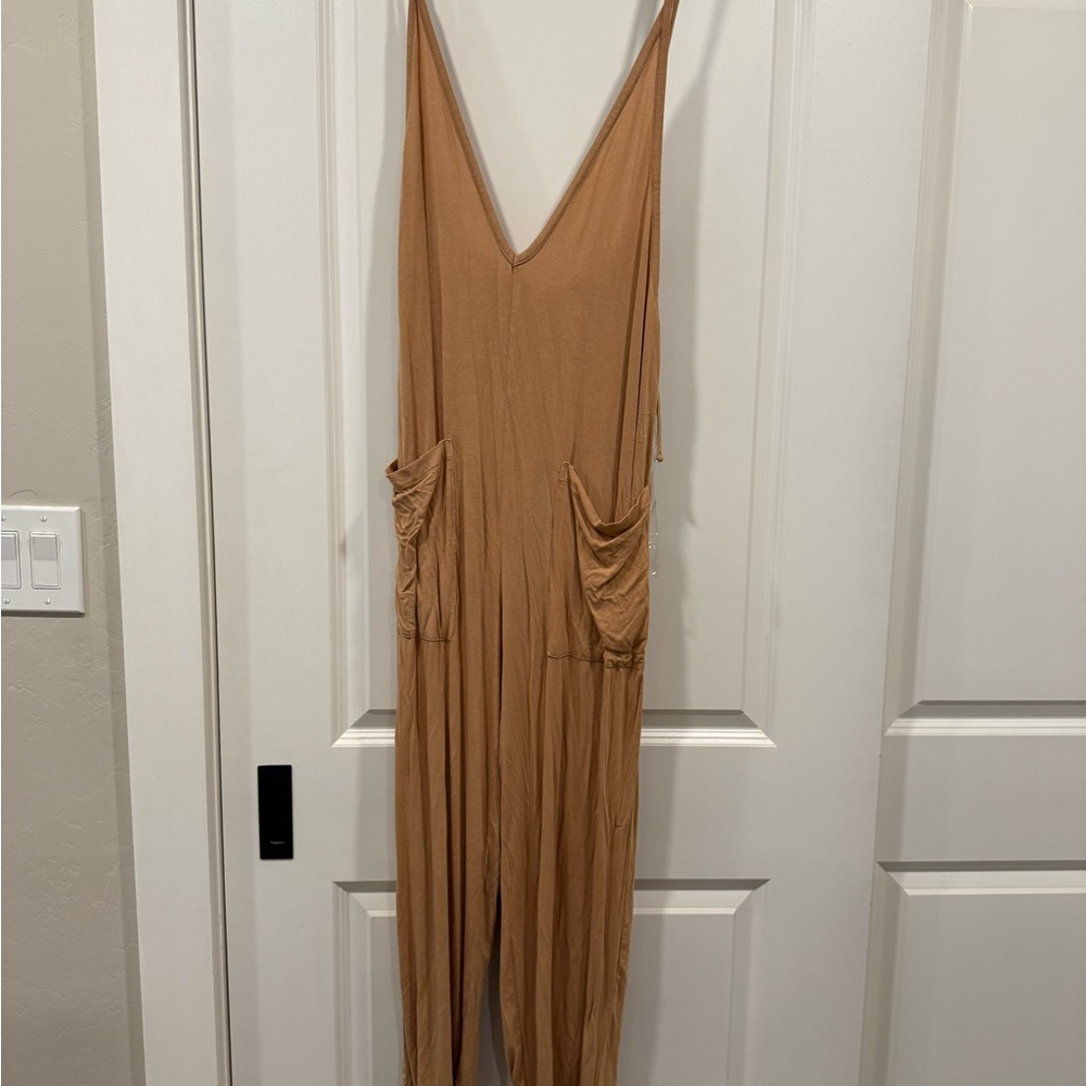 Tan Sleeveless Jumpsuit
